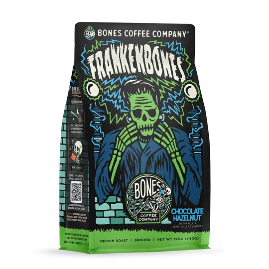 Bones Coffee Company Frankenbones flavored coffee bag – alternate view
