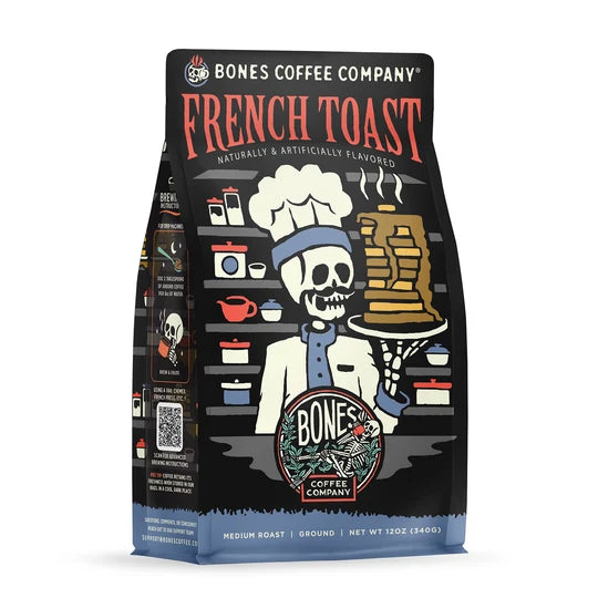 Bones Coffee Company French Toast flavored coffee bag – alternate view