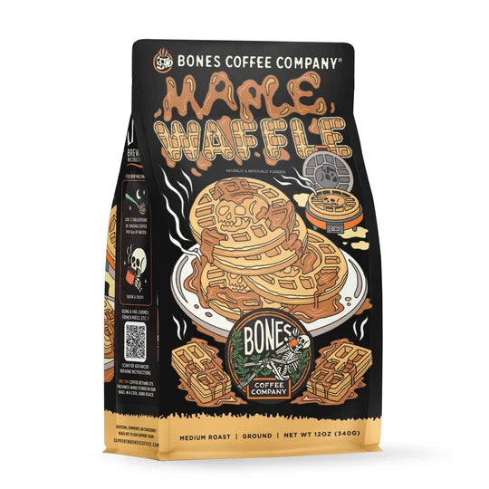 Bones Coffee Company Maple Waffle flavored coffee bag – alternate view