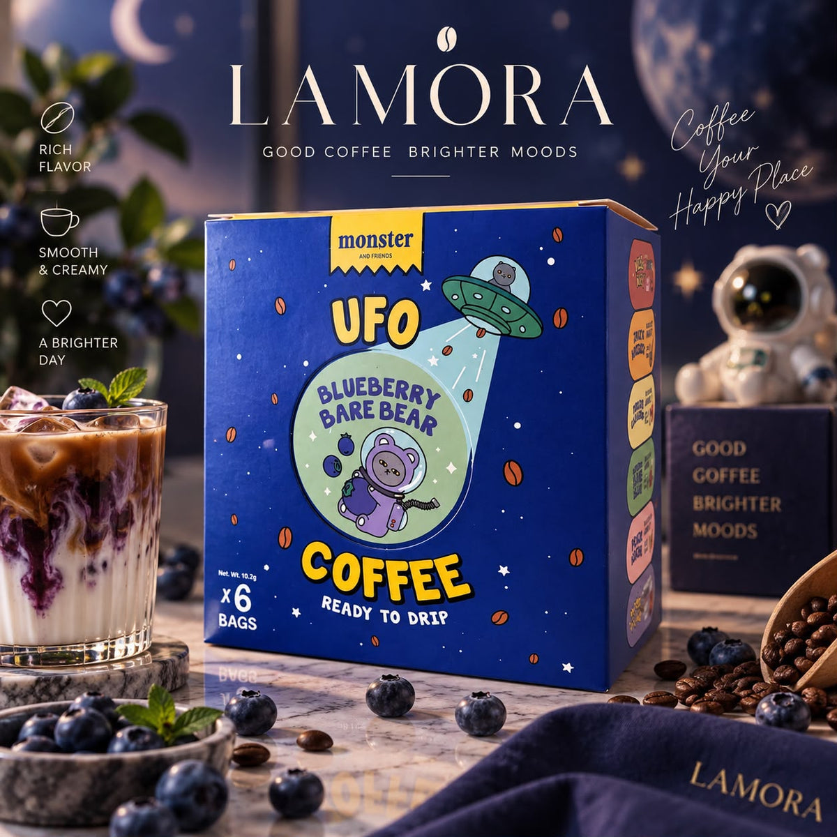 UFO Blueberry Bare Bear Coffee