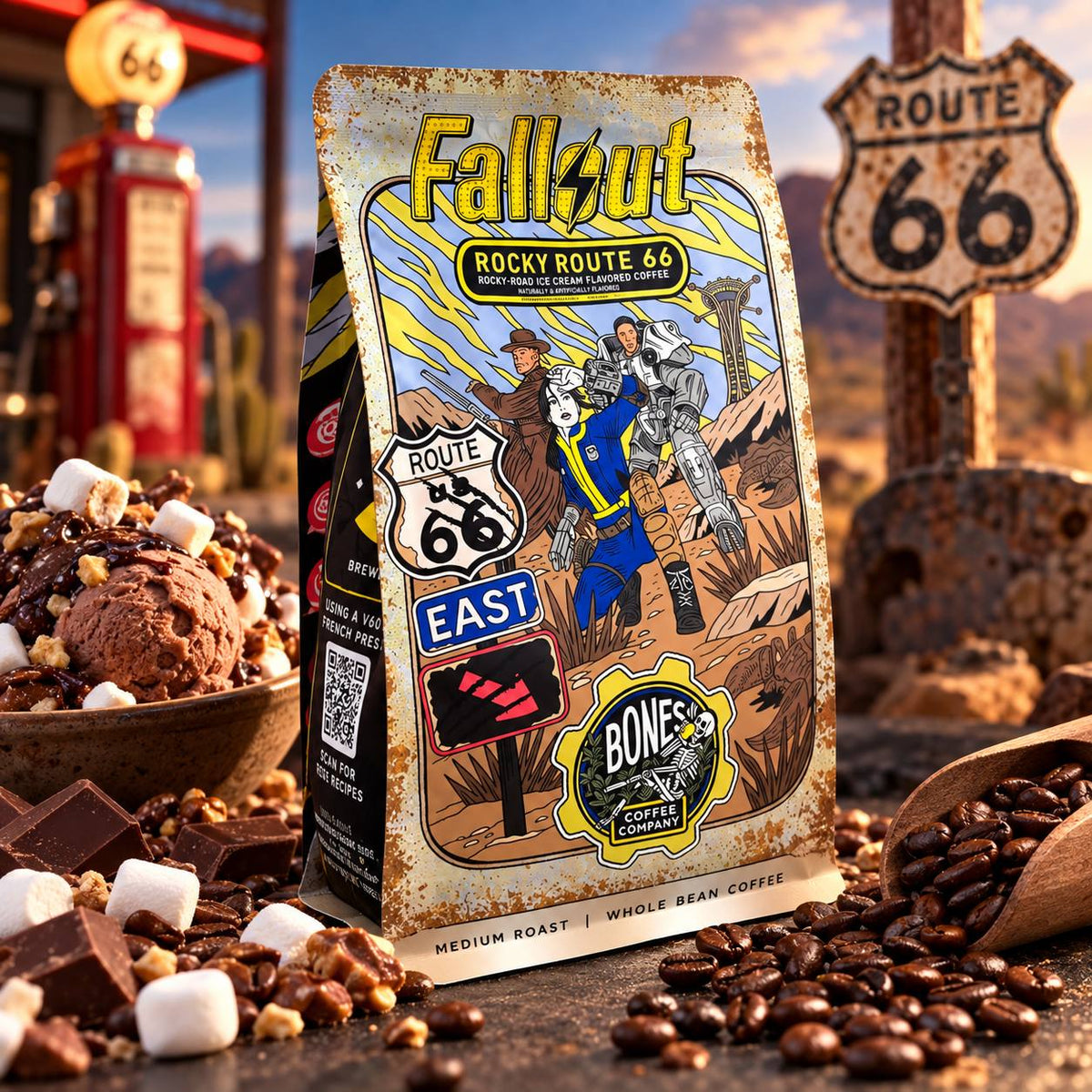 Bones Coffee Rocky Route 66 original 12 oz bag