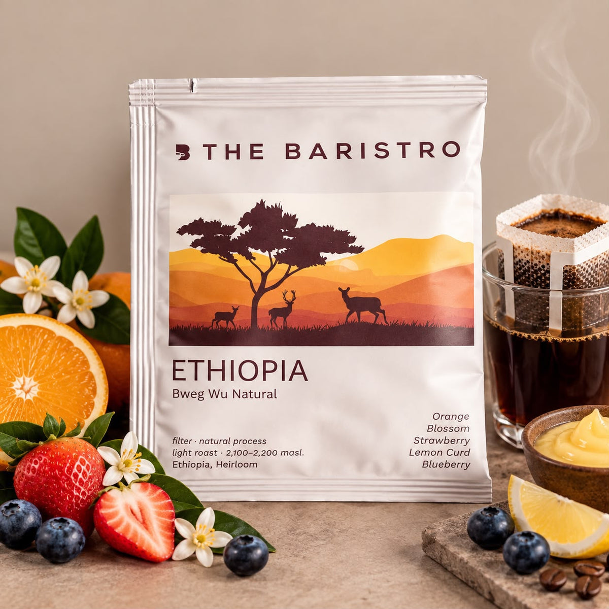 The Baristro Ethiopia Bweg Wu Natural drip bag coffee