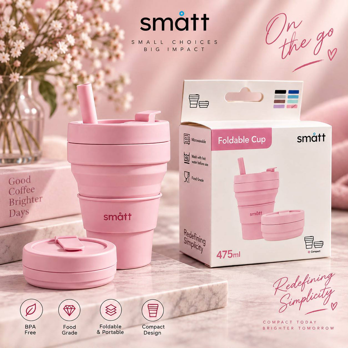 SMATT Foldable Cup – 475ml / 16oz
