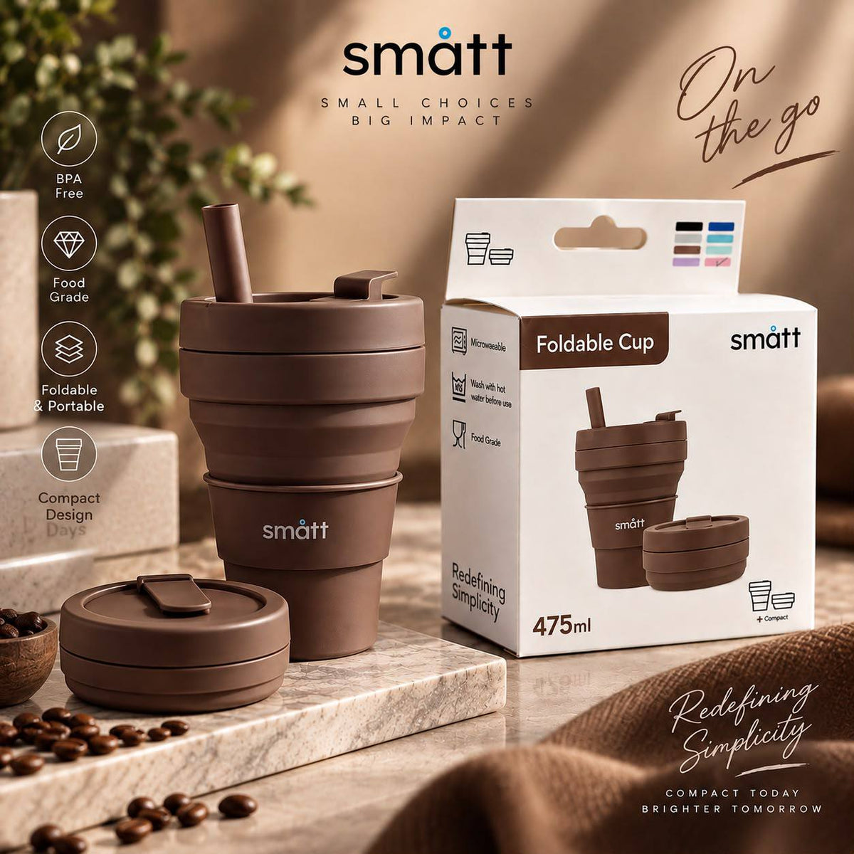 SMATT Foldable Cup – 475ml / 16oz