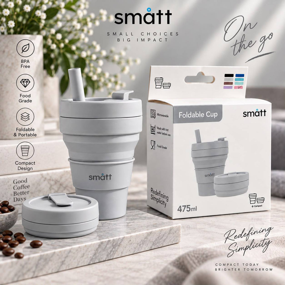 SMATT Foldable Cup – 475ml / 16oz