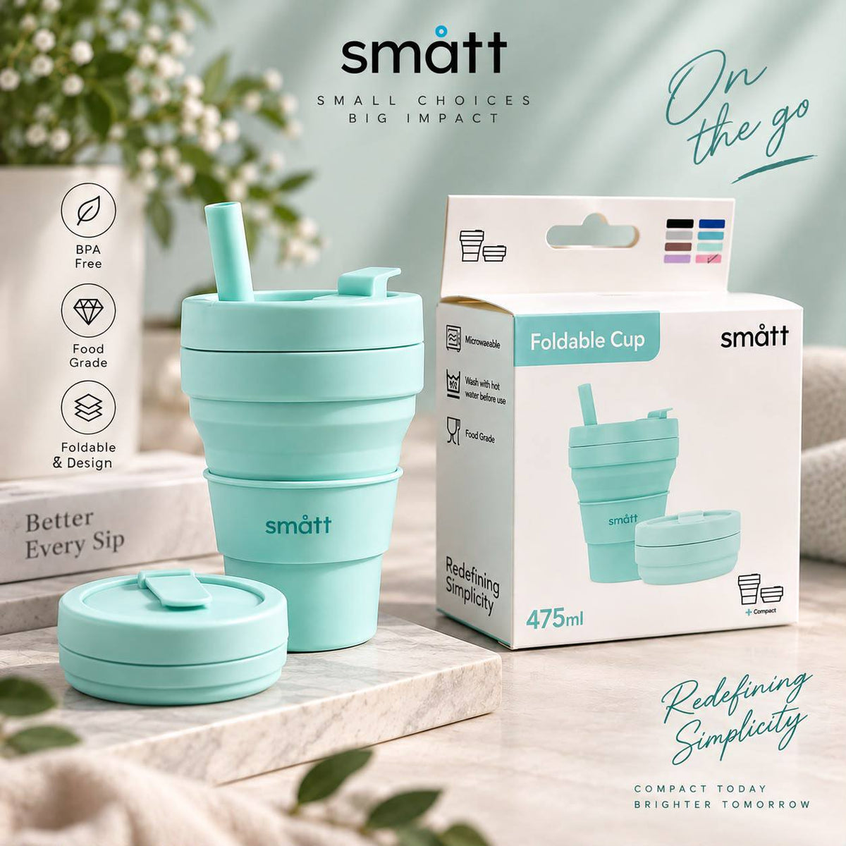 SMATT Foldable Cup – 475ml / 16oz