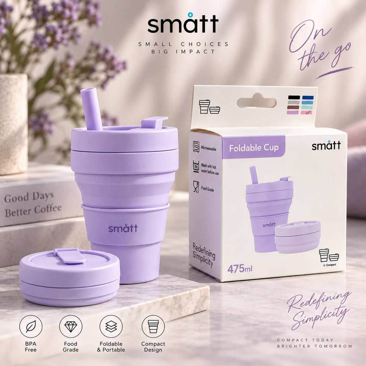 SMATT Foldable Cup – 475ml / 16oz