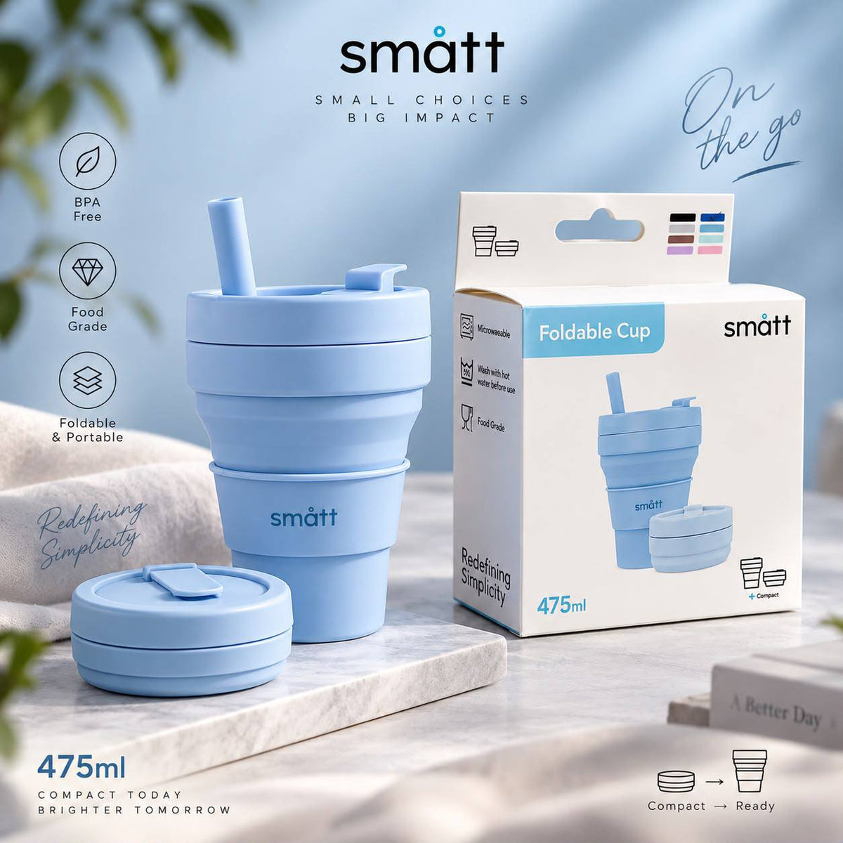 SMATT Foldable Cup – 475ml / 16oz
