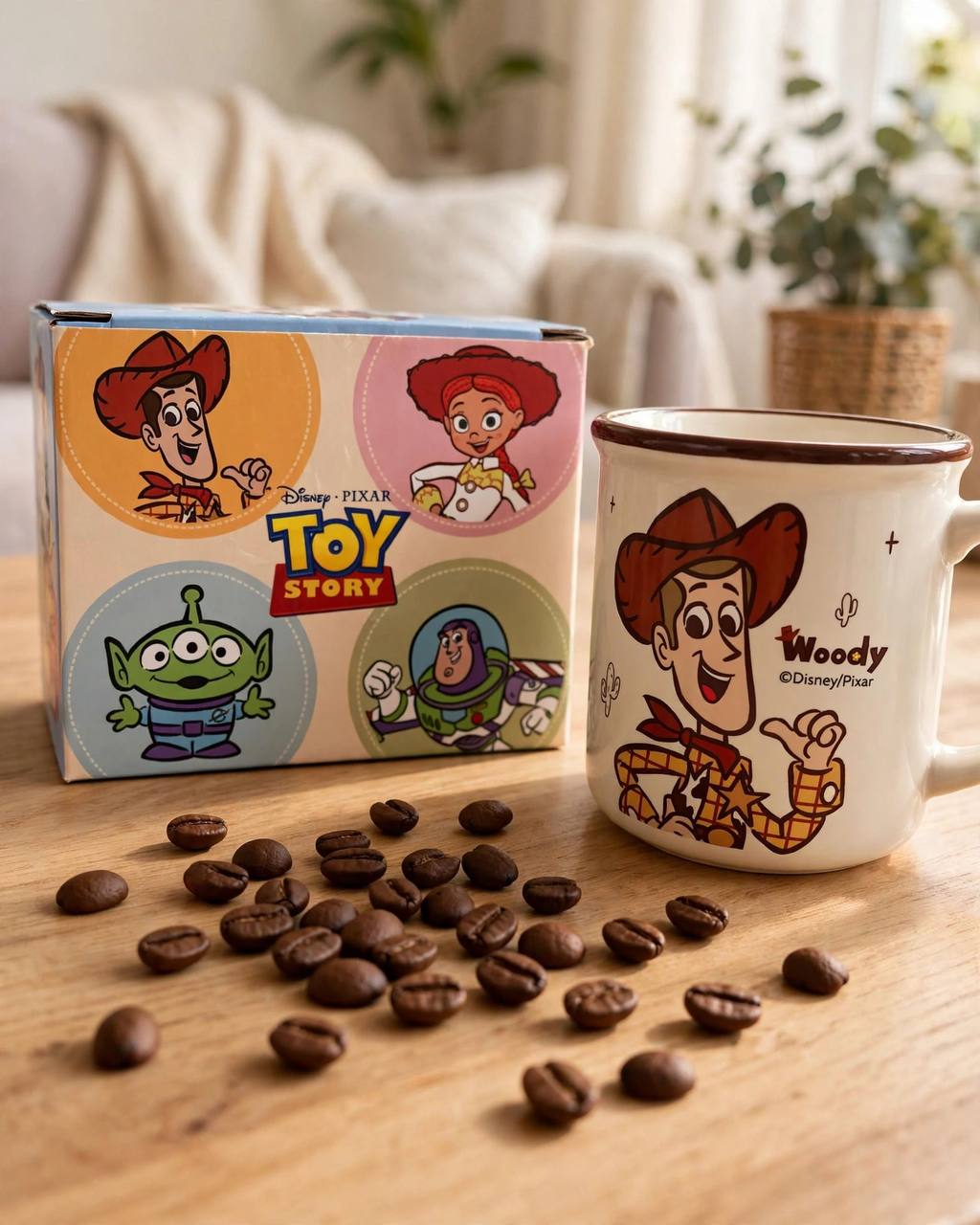 Disney Pixar Toy Story Woody classic brown-rim ceramic mug with gift box