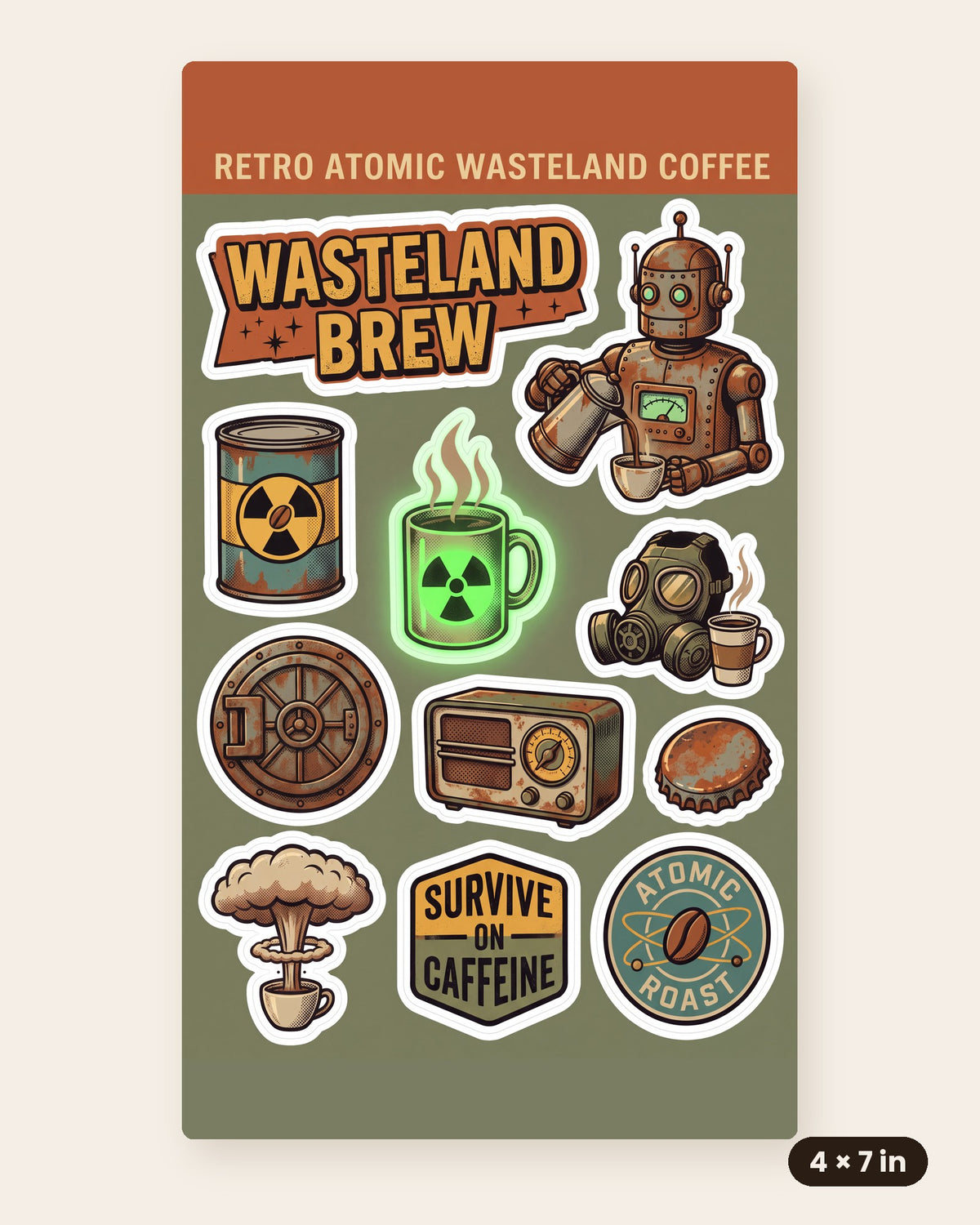 Wasteland Sticker Sheet 4x7 in